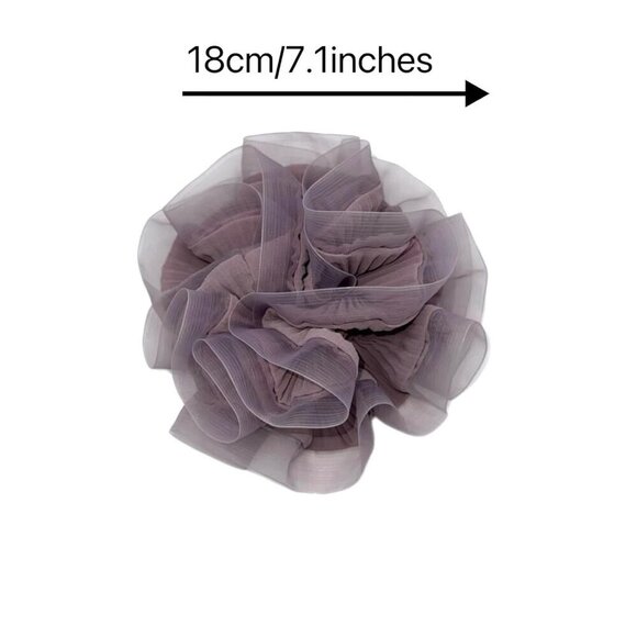 Large Chiffon Organza Hair Scrunchies Set for Women Elegant Ponytail Holders main image 6